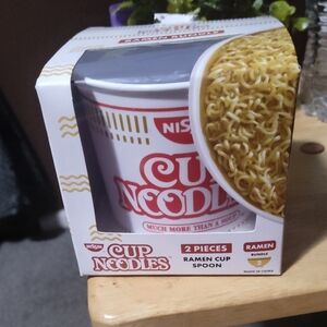 Cup Noodles Ramen Cup Spoon - White with Red Logo